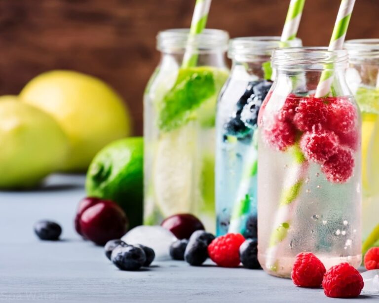 Beautiful and lush fruit infused water.