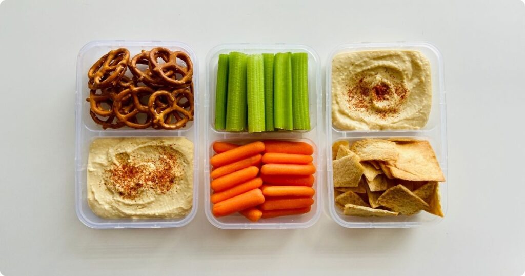 Variety of beautifully laid out healthy snacks for nurses